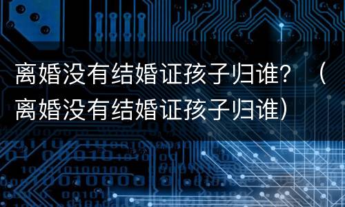 离婚没有结婚证孩子归谁？（离婚没有结婚证孩子归谁）
