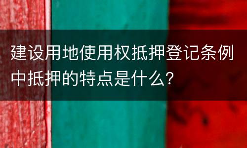 建设用地使用权抵押登记条例中抵押的特点是什么？