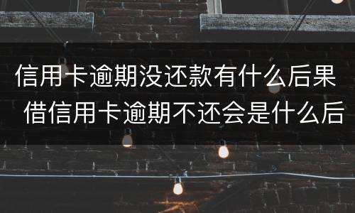 信用卡逾期没还款有什么后果 借信用卡逾期不还会是什么后果
