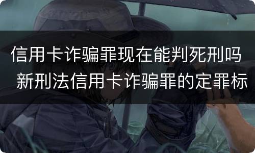 信用卡诈骗罪现在能判死刑吗 新刑法信用卡诈骗罪的定罪标准?