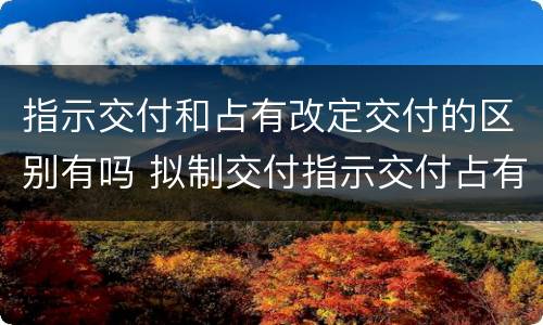 指示交付和占有改定交付的区别有吗 拟制交付指示交付占有改定