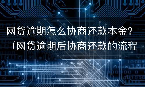网贷逾期怎么协商还款本金？（网贷逾期后协商还款的流程）