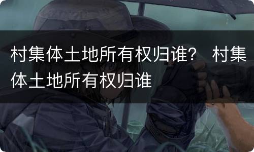 村集体土地所有权归谁？ 村集体土地所有权归谁