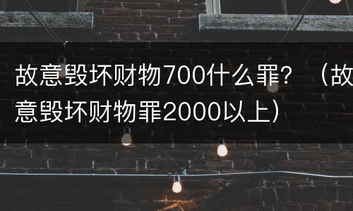 故意毁坏财物700什么罪？（故意毁坏财物罪2000以上）