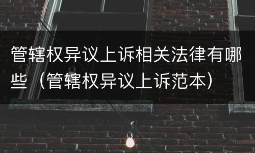 管辖权异议上诉相关法律有哪些（管辖权异议上诉范本）