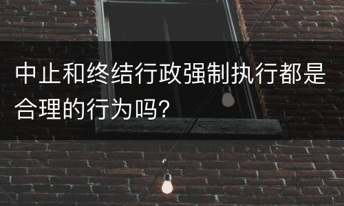 中止和终结行政强制执行都是合理的行为吗？