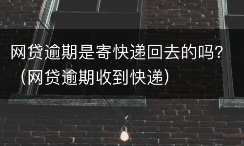 网贷逾期是寄快递回去的吗？（网贷逾期收到快递）