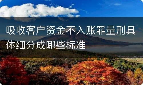 吸收客户资金不入账罪量刑具体细分成哪些标准