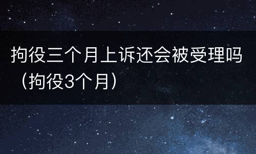 拘役三个月上诉还会被受理吗（拘役3个月）