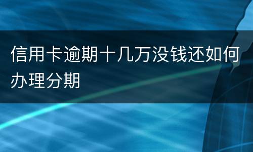 信用卡逾期十几万没钱还如何办理分期