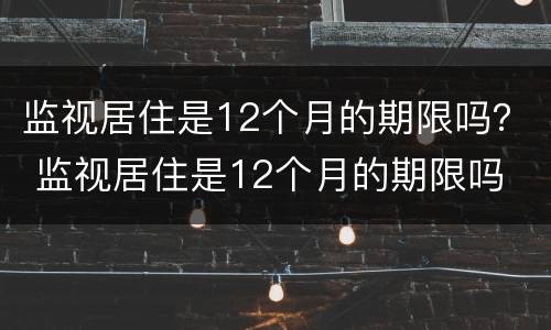 监视居住是12个月的期限吗？ 监视居住是12个月的期限吗