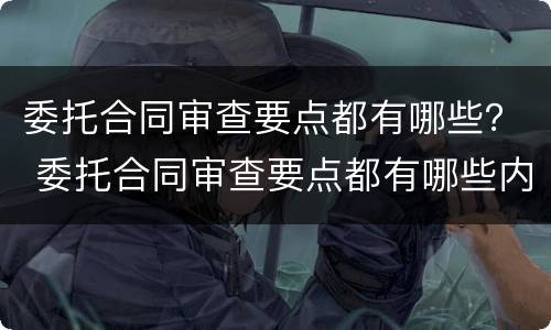 委托合同审查要点都有哪些？ 委托合同审查要点都有哪些内容