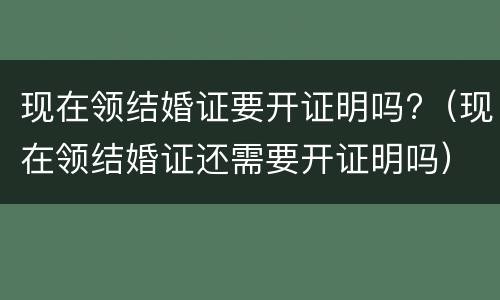 现在领结婚证要开证明吗?（现在领结婚证还需要开证明吗）