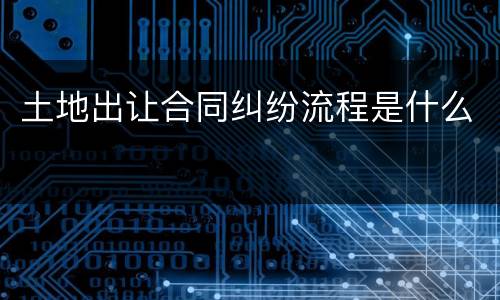 土地出让合同纠纷流程是什么