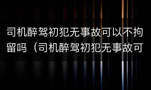 司机醉驾初犯无事故可以不拘留吗（司机醉驾初犯无事故可以不拘留吗怎么处理）
