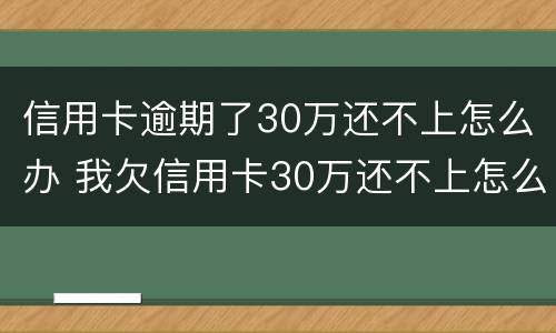 信用卡逾期了30万还不上怎么办 我欠信用卡30万还不上怎么办