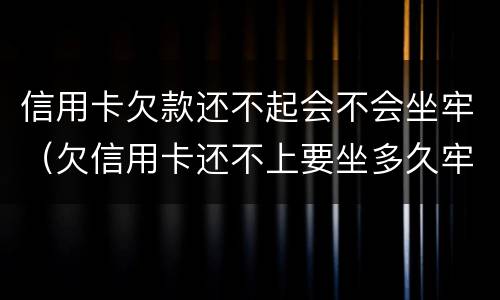 信用卡欠款还不起会不会坐牢（欠信用卡还不上要坐多久牢）