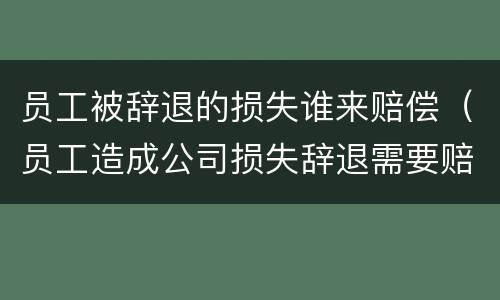 员工被辞退的损失谁来赔偿（员工造成公司损失辞退需要赔偿吗）