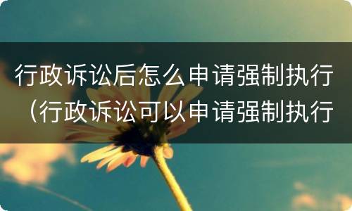 行政诉讼后怎么申请强制执行（行政诉讼可以申请强制执行吗?）