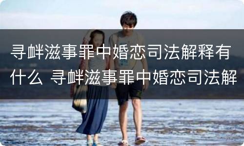 寻衅滋事罪中婚恋司法解释有什么 寻衅滋事罪中婚恋司法解释有什么区别