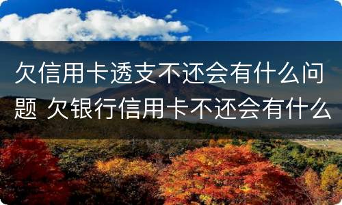 欠信用卡透支不还会有什么问题 欠银行信用卡不还会有什么后果
