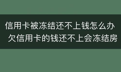 信用卡被冻结还不上钱怎么办 欠信用卡的钱还不上会冻结房产吗