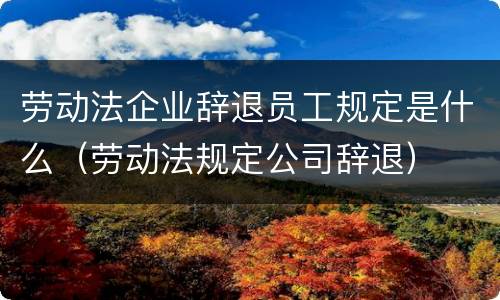 劳动法企业辞退员工规定是什么（劳动法规定公司辞退）