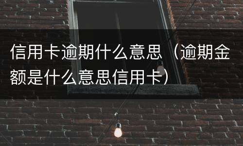 信用卡逾期什么意思（逾期金额是什么意思信用卡）