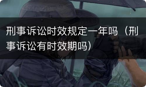 刑事诉讼时效规定一年吗（刑事诉讼有时效期吗）