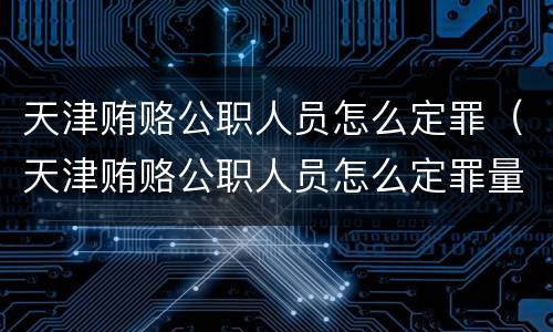 天津贿赂公职人员怎么定罪（天津贿赂公职人员怎么定罪量刑标准）