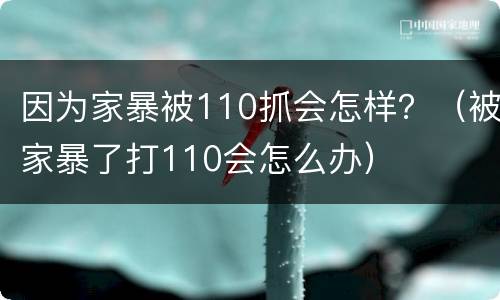 因为家暴被110抓会怎样？（被家暴了打110会怎么办）