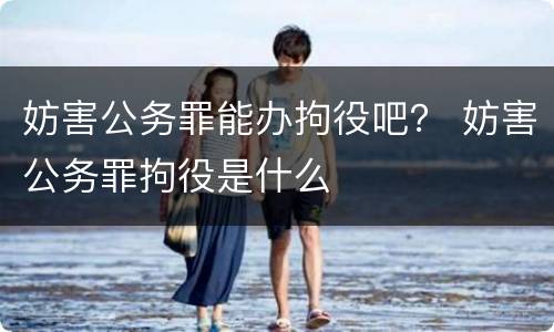 妨害公务罪能办拘役吧？ 妨害公务罪拘役是什么