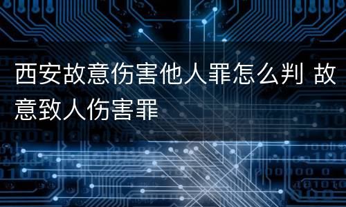 西安故意伤害他人罪怎么判 故意致人伤害罪