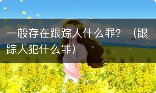 一般存在跟踪人什么罪？（跟踪人犯什么罪）