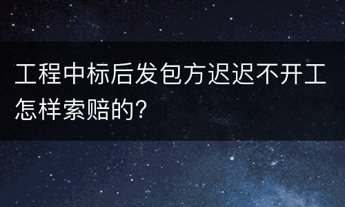 工程中标后发包方迟迟不开工怎样索赔的?