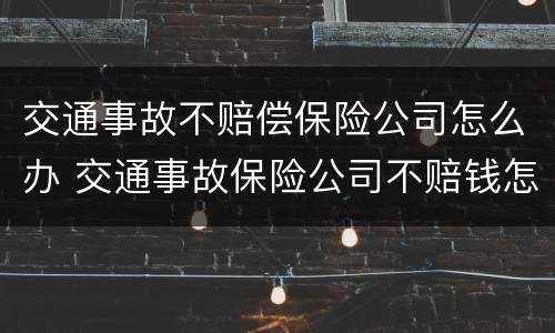 交通事故不赔偿保险公司怎么办 交通事故保险公司不赔钱怎么告才行