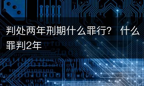 判处两年刑期什么罪行？ 什么罪判2年