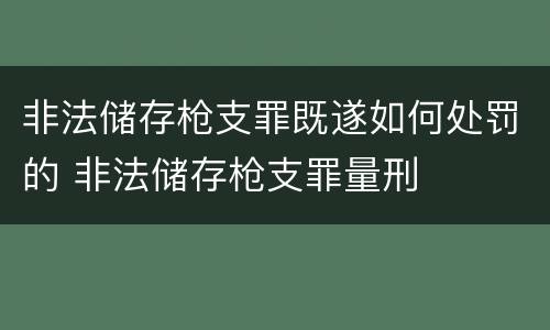 非法储存枪支罪既遂如何处罚的 非法储存枪支罪量刑