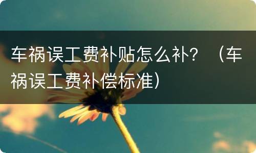 车祸误工费补贴怎么补？（车祸误工费补偿标准）
