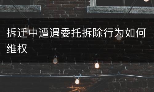 拆迁中遭遇委托拆除行为如何维权