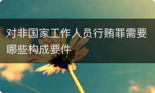 对非国家工作人员行贿罪需要哪些构成要件