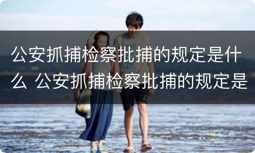 公安抓捕检察批捕的规定是什么 公安抓捕检察批捕的规定是什么法律