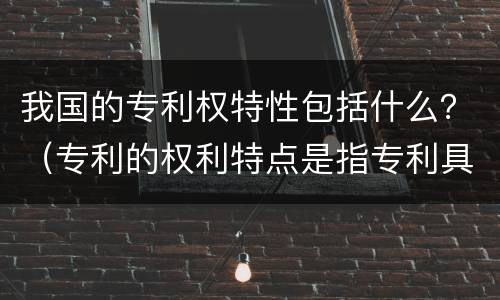我国的专利权特性包括什么？（专利的权利特点是指专利具有什么性质）