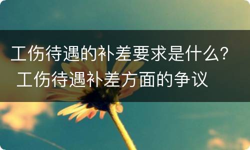 工伤待遇的补差要求是什么？ 工伤待遇补差方面的争议
