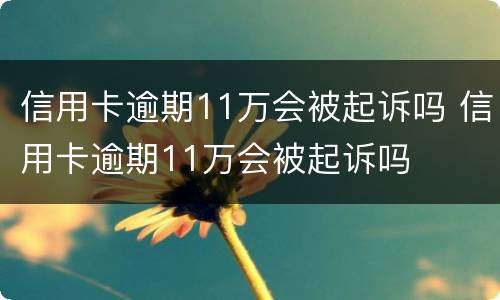 信用卡逾期11万会被起诉吗 信用卡逾期11万会被起诉吗
