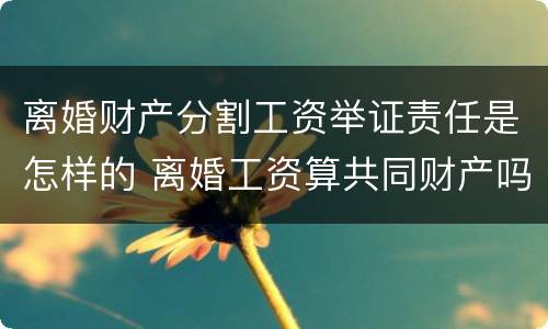 离婚财产分割工资举证责任是怎样的 离婚工资算共同财产吗