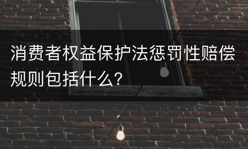 消费者权益保护法惩罚性赔偿规则包括什么？