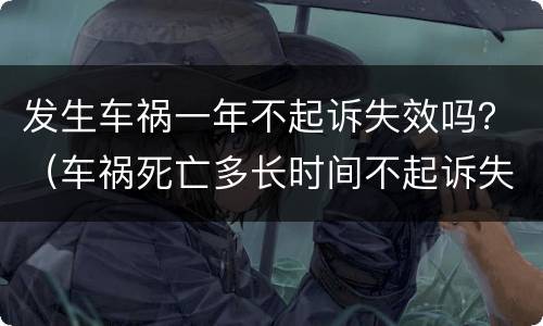 发生车祸一年不起诉失效吗？（车祸死亡多长时间不起诉失效）