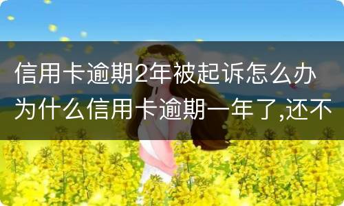 信用卡逾期2年被起诉怎么办 为什么信用卡逾期一年了,还不起诉