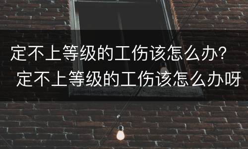 定不上等级的工伤该怎么办？ 定不上等级的工伤该怎么办呀